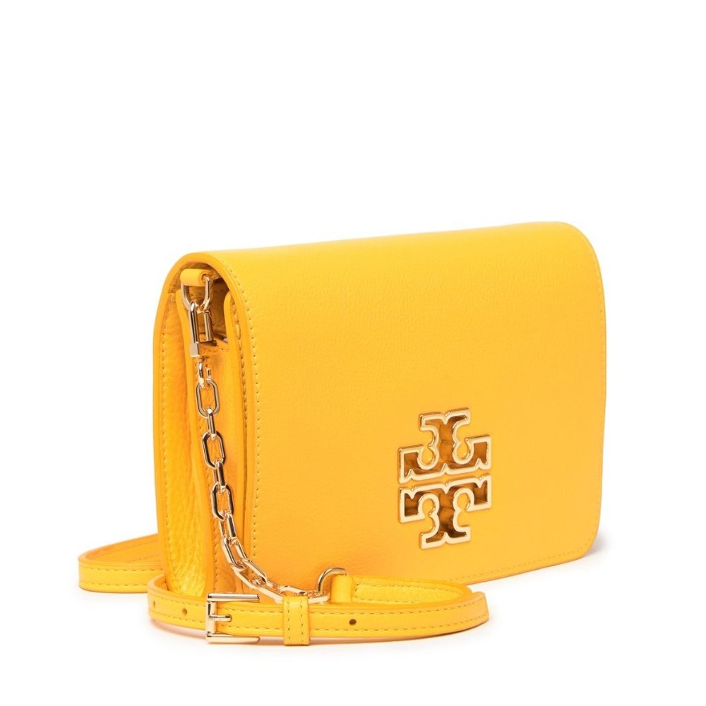 Tory Burch Britten Pebbled Leather Combo Crossbody